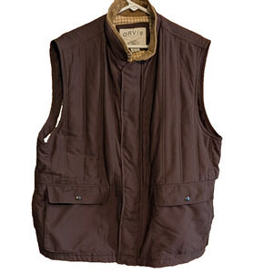 Orvis Insulated Field Vest Dark Brown Corduroy Collar Men's XL